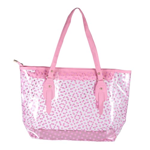 Baluue Damen Strandtasche PVC Handtasche mit Rundpunkt design Modische Beach Bag für Frauen und Mädchen von Baluue