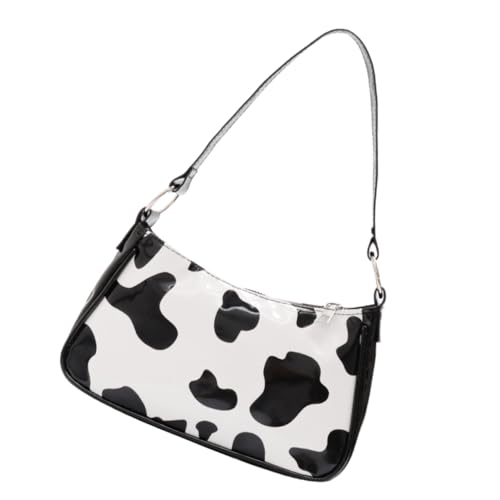 Baluue Damen Umhängetasche mit Kuhmuster Kreative Unterarmtasche aus Langlebigem PU Modische Mittelgroße Handtasche für Alltag und Freizeit Niedliches Design Farblich Abgestimmt von Baluue