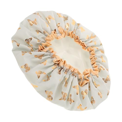 Baluue Duschhaube Wiederverwendbar Für Damen Doppellagig Aus Hochwertigem Material Elastisch Zum Baden Und Haarfärben Extra Groß Mit Zartem Musterdesign Sicher Und Bequem von Baluue