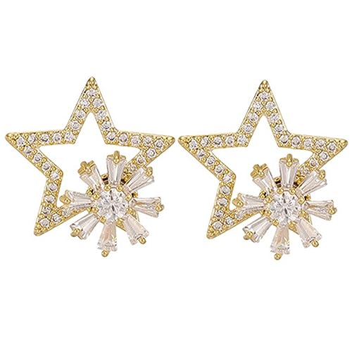 Baluue Drehbare Stern Ohrstecker aus Langlebiger Legierung Ohrschmuck für Frauen und Mädchen Elegantes Design für Alltag und Festliche Anlässe Komfortabel und Formbeständig von Baluue