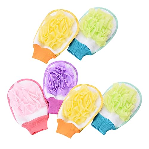 Baluue 6stücke Doppelseitige Exfolierende Duschhandschuhe Für Männer Und Frauen Für Sanftes Peeling Und Körperpflege Zufällige Farben von Baluue