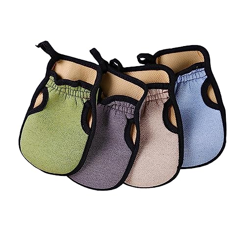 Baluue 4stücke Duschhandschuh Für Rücken Pack Peeling-handschuhe Massage-handtuch Bad-zubehör Wiederverwendbar Mit Seil Zum Aufhängen Für Körper Und Gesicht von Baluue