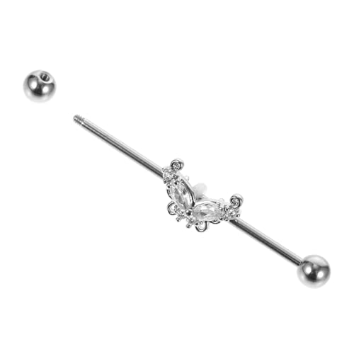 Baluue Edelstahl Industrial Piercing Ohrstecker Stylisches Stab Ohrpiercing Schmuck Damen mit Zirkonia Langlebig Komfortabel und Elegant für Alltag und Geschenk von Baluue