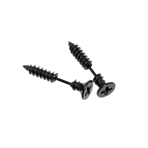 Baluue Edelstahl Ohrstecker Schraubgewinde Punk Hip Hop Ear Bone Studs Unisex Ohrschmuck Schwarz Stilvoller Knorpel Piercing Schmuck für Damen und Herren von Baluue