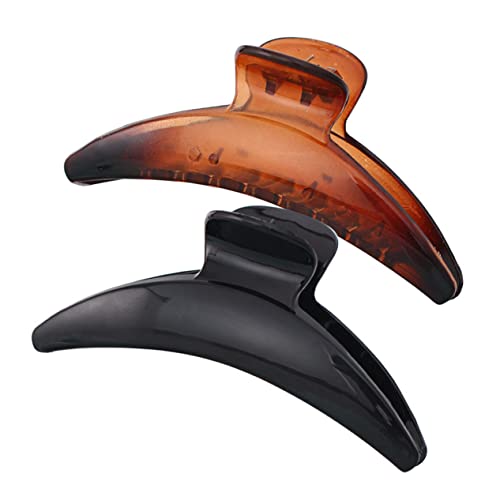 Baluue 2stücke Mondform Kieferclip Aus Kunststoff Schlossmuster Haarclip Für Dusche Haushalt Damen Und Herren Schwarz von Baluue