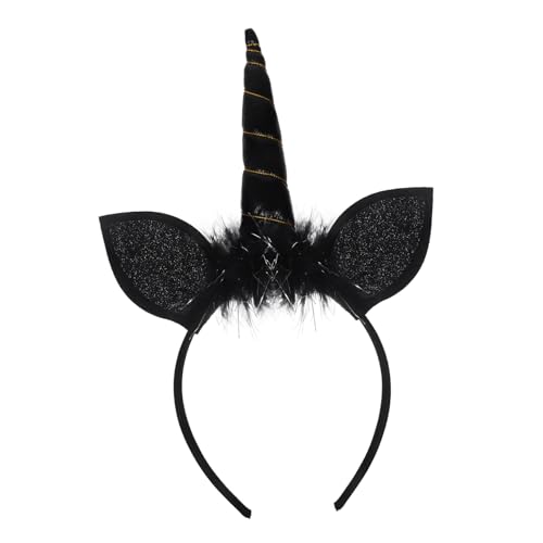 Baluue Einhorn Haarreif Für Lustiger Party Haarschmuck Ideal Für Karneval Halloween Und Kostümpartys Schwarzes Einhorn Design Für Kleine Fans von Baluue