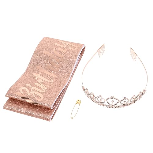 Baluue 1satz Kronen-set Für Geburtstagsfeiern Glitzernde Schärpe Und Stirnband Für Mädchen Für Fotos Und Festliche Anlässe Teiliges Set Für Unvergessliche Momente von Baluue