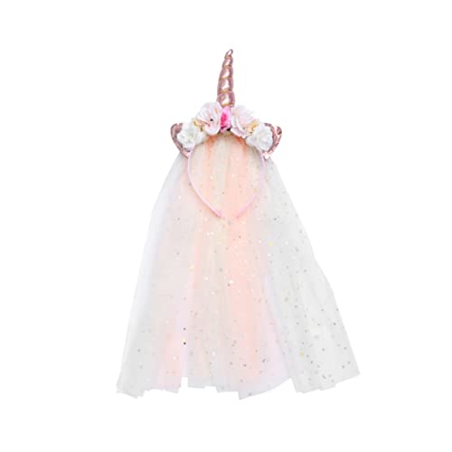 Baluue Einzigartiger Einhorn-haarreif Mit Schleier Für Mädchen Fantasievolle Haarschmuck Für Partys Geburtstagsfeiern Und Alltagsoutfits Für Kleine Prinzessinnen von Baluue