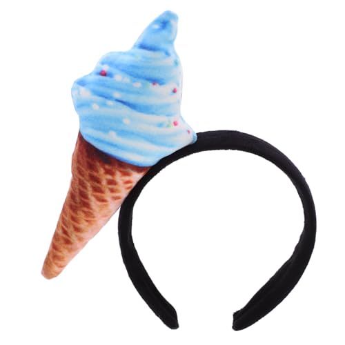 Baluue Eiscreme Stirnband Haarband Plüsch Spa Gesichtsbehandlung Rosa Weiß Stirnband Für Hautpflege Flauschig Erwachsene Eis Geburtstag Gesichtswäsche Lustig Geknotete von Baluue