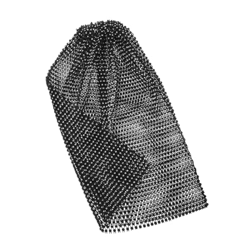 Baluue Elastic Fishnet Headscarf Elastische Kopfbedeckung Rave-stirnband Prom Glitzer -stirnbänder Festlicher Haarschmuck Funkelnde Breite Kopfschals Brautkopfbewegungen Polyester Schwarz von Baluue