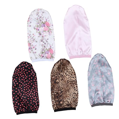 Baluue 5stücke Teiliges Langer Satin Schlafhauben Mit Elastischem Band Für Damen Für Langes Lockiges Oder Geflochtenes Haar Schützt Ihre Frisur Über Nacht Verschiedenen Farben von Baluue