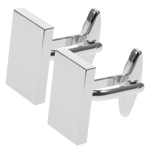 Baluue Elegante Herren Manschettenknöpfe Silber Rechteckig Glänzend Metall Robuste Messinglegierung Stilvolles Hemd-accessoire für Hochzeit und Geburtstag von Baluue
