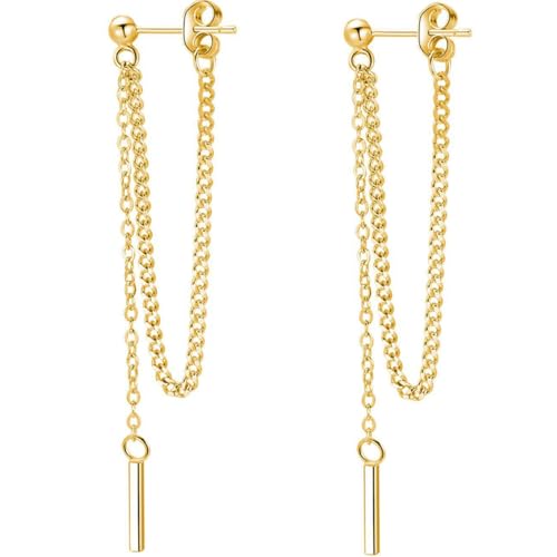 Baluue Elegante Ohrstecker Kette Silber mit Lichtkugel Anhänger Leichte Lang Hängende Ohrringe für Frauen Hautfreundlich Modischer Schmuck für Alltag und Geschenk von Baluue