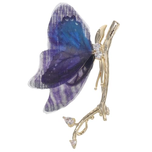 Baluue Elegante Schmetterling-brosche mit Funkelnden Strasssteinen Kupfer-silkkombination Dekoratives Accessoire für Brautsträuße Kleider Schals und Festliche Anlässe von Baluue