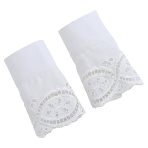 Baluue Elegante Spitzen handgelenkmanschetten Abnehmbare Spitzenborte Elastische Weiße Spitzen armstulpen Dekorative Blumen spitzenärmel für Damenkleidung Vielseitiges Mode accessoire von Baluue