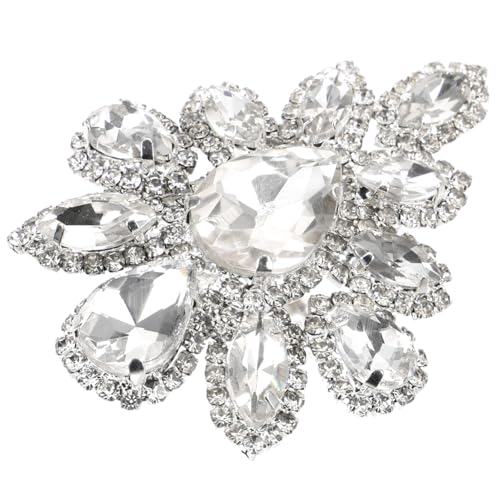 Baluue Elegante Strassbrosche Damen Vintage Blumenmuster Metall Glanz Material Hochzeit Braut Anstecknadel für Kleid Accessoire Vielseitig Tragbar von Baluue