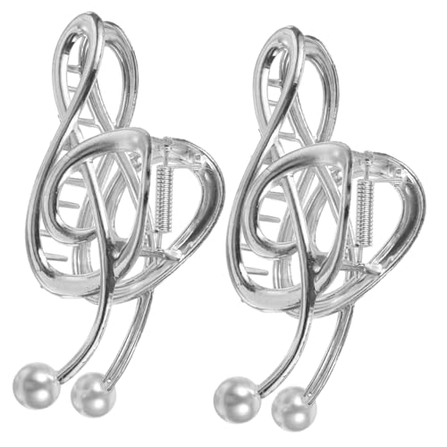 Baluue 2stücke Große Haarklammern Metall Mit Perlendesign Und Musiknoten Haaraccessoires Für Und Mädchen Rutschfest Und Für Dickes Haar von Baluue