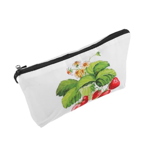 Baluue Erdbeer-Make-up-Tasche Kleine Reißverschlusstasche Praktischer Organizer Für Reisen Und Alltag Robustes Polyestermaterial Fruchtiges Design Für Damen von Baluue