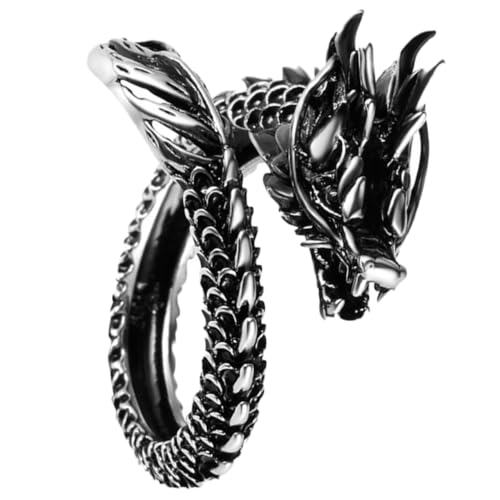 Baluue Ethnischer Herrenring Retro Stil Offener Drachenring Handdekor Schmuck Vintage Design für Festivals Party und Alltag Langlebiger Modeschmuck als Geschenkidee von Baluue