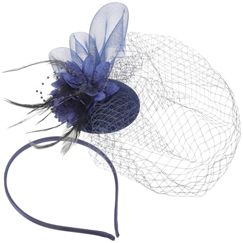 Baluue Fascinator Haarreif Mit Netzdesign Und Federn Eleganter Kopfschmuck Für Damen Für Teepartys Hochzeiten Und Besondere Anlässe von Baluue