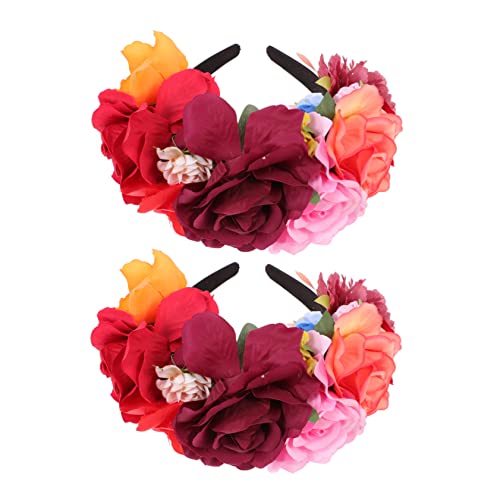 Baluue 2stücke Blumen Stirnband Für Urlaubsparty Mädchen Haarband Mit Blumen Kopfschmuck Dekorative Blume Haar Hoops Für Frauen von Baluue