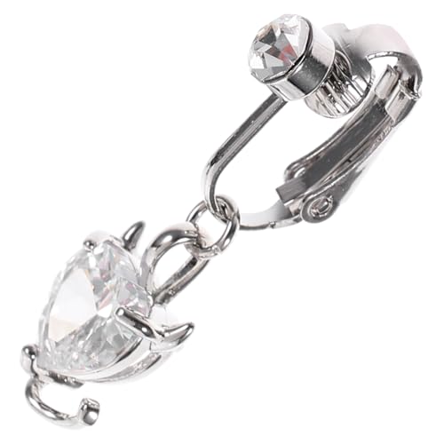Baluue Fake Belly Ring mit Herz zirkonia anhänger kein Piercing Nötig Dangle Bauchnabelschmuck für Damen Komfortabel Modisch Geeignet für Strandparty und Alltag Langlebig und von Baluue