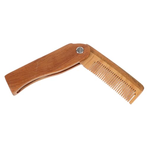Baluue Faltbarer Holz-haarkamm Für Männer Mit Lederetui Antistatischer Bartkamm Natürliche Holzstruktur Durchblutung Und Pflege Tragbar Und Handlich von Baluue