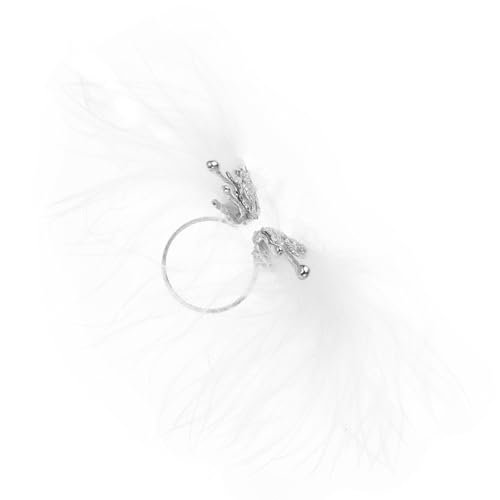 Baluue Fashionschmuck Damen Verstellbarer Metallring mit Federn und Glitzer für Finger Eleganter Look für Partys und Alltag Leicht und Bruchfest Passt zu Verschiedenen Outfits von Baluue