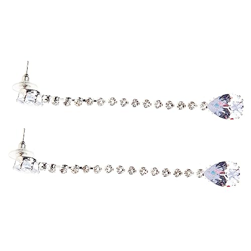 Baluue Feine Zirkonia Ohrhänger Damen Wasserfall Design Lange Ketten Ohrschmuck Stilvolle Tropfenform Ohranhänger für Party Hochzeit von Baluue
