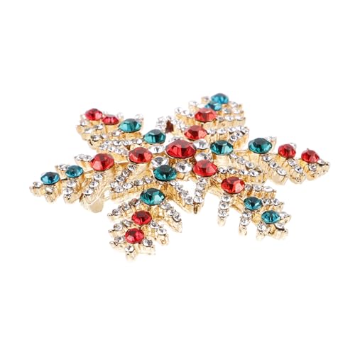 Baluue Festliche Weihnachtsbrosche Schneeflocke mit Funkelnden Strasssteinen Zinklegierung Anstecknadel für Damen Vielseitiger Modeschmuck für Weihnachtsfeiern und Alltag von Baluue