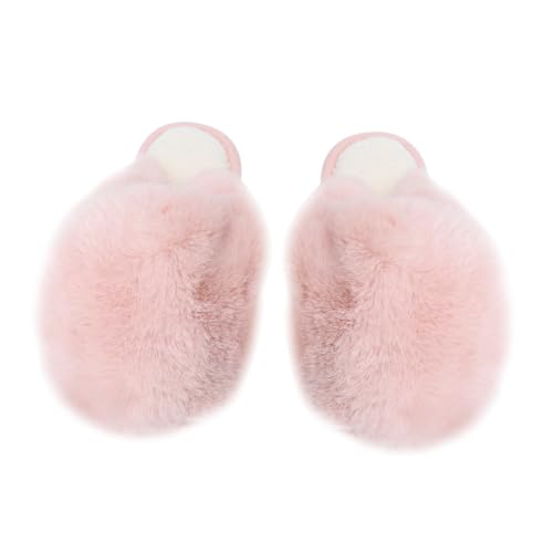Baluue Flauschige Damen Hausschuhe Warm Gefüttert Rutschfest Weiche Indoor Slipper für Zuhause Herbst Winter Komfortable Plüschpantoffeln Rosa von Baluue
