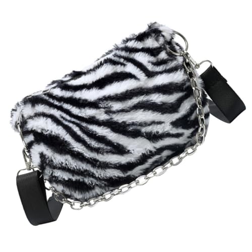 Baluue Flauschige Zebra print Umhängetasche Damen Armpit Bag aus Robustem Material Modische Kleine Crossbody Handtasche für Alltag Shopping Reisen und Freizeit Trendiges Geschenk für von Baluue
