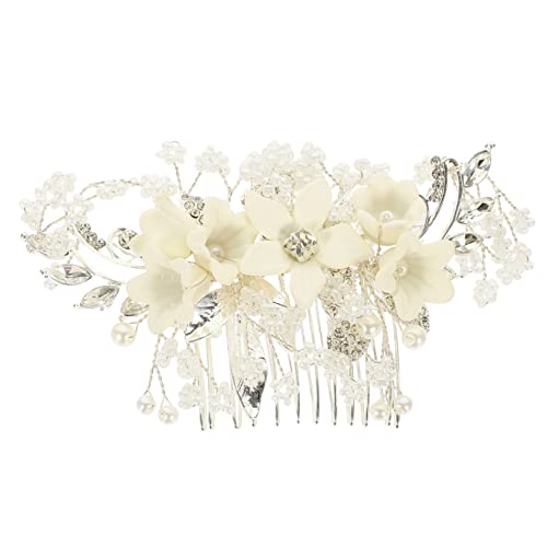 Baluue Braut Haarschmuck Mit Perlen Und Blumen-design Eleganter Seitenkamm Für Hochzeiten Fotografie Und Besondere Anlässe Zufälliger Stil Handgefertigte Haaraccessoires von Baluue