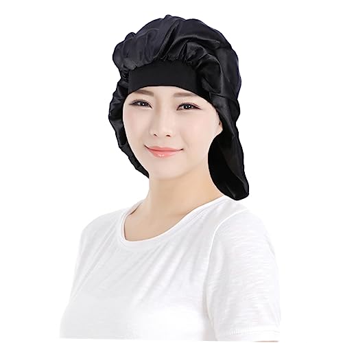 Baluue Elastic Schlafhaube Für Frauen Große Runde Kante Für Dusche Und Schlaf Aus Hochwertigem Dacron Elastisches Design Einheitliche Schwarz von Baluue