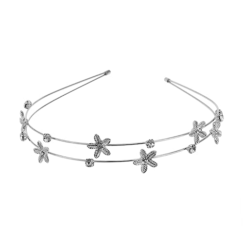 Baluue Silbernes Haarschmuck Stirnband Für Frauen Hochzeit Brautschmuck Mit Strasssteinen Doppellagig Für Brautjungfern Formelle Anlässe Und Partys von Baluue