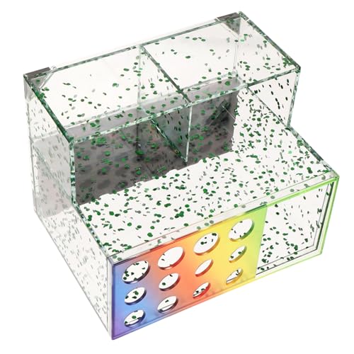 Baluue Friseurscheren Aufbewahrungsbox Mit Hoher Kapazität Rutschfester Organizer Für Friseure Haarsalon Barbier Für Scheren Und Kämme Transparentes Design Mit Grünen Punkten von Baluue