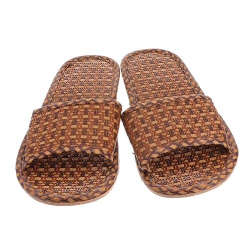 Baluue Frühlingshausschuhe aus Rattan Atmungsaktive Rutschfeste Bambus-slipper für Damen und Herren Leichte Bequeme Hausschuhe für Zuhause Feuchtigkeitsabsorbierend und Fußmassierend von Baluue