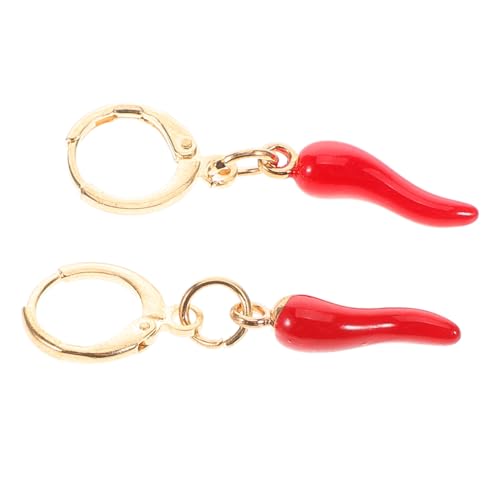 Baluue Goldene Chili Pepper Creolen Ohrringe Klein Huggie mit Gemüse-anhänger Damen Schmuck Modische Vintage Ohrschmuck für Frauen Vielseitig Elegant von Baluue