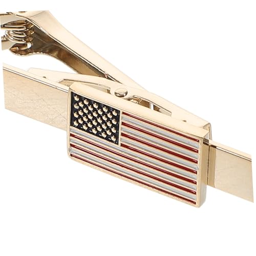Baluue Goldfarbene Krawattenklammer mit Us Flagge Sichere Klammer für Herren Stilvolles Design für Hochzeit Business Patriotische Anlässe Kompakte Einfach zu Tragen und Zuverlässig von Baluue