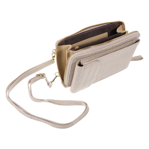 Baluue Große Crossbody Tasche Damen Leicht Multifunktionale Handytasche mit Geldfach für Outdoor Shopping Reisen und Alltag Modische Umhängetasche in Hellgrau Praktische Beuteltasche von Baluue
