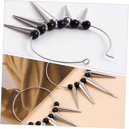 Baluue Große Geometrische Rivet Ohrringe Damen Punk Stil Modische Statement Creolen für Party Konzert und Alltag von Baluue