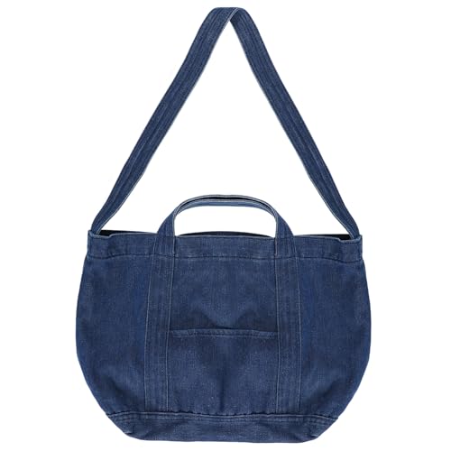 Baluue Große Kapazität Denim Umhängetasche Damen Retro Stil Schultertasche Leicht Tragbar Chic Jeansstoff Handtasche mit Viel Stauraum für Alltag und Freizeit von Baluue