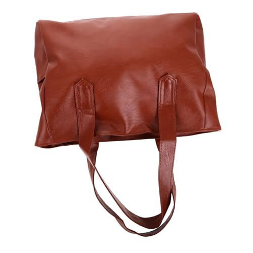 Baluue Große PU Tasche Tote Bag Damen mit Reißverschluss Verstellbarem Schultergurt Erweiterbarer Kapazität Modische Umhängetasche für Arbeit Schule und Alltag Braune Multifunktions von Baluue