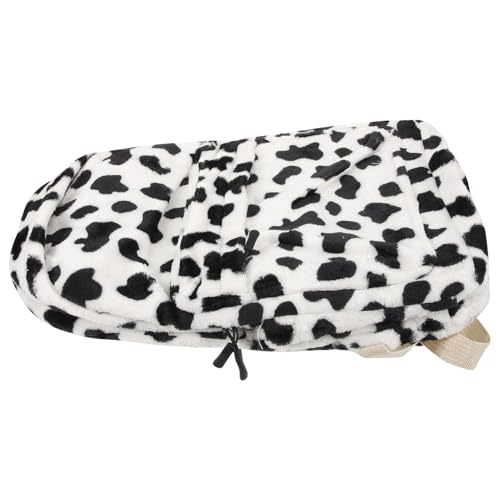 Baluue Großer Schulrucksack mit Kuhmuster Plüschig und Strapazierfähig Niedlicher Animal Print Daypack für Schule Camping und Freizeit Geräumiger Rucksack für Mädchen und Jungen von Baluue