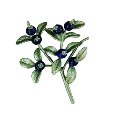 Baluue Grüne Blaubeerzweig Brosche aus Legiertem Material Vintage Anstecknadel Langlebiger Farbüberzug Eleganter Schmuck für Hochzeit Party Alltag Kreatives Damen accessoire von Baluue