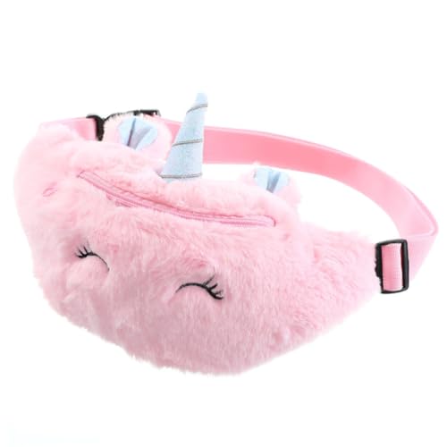 Baluue Gürteltasche Einhorn Plüsch Hüfttasche mit Verstellbarem Schultergurt und Metallreißverschluss Niedliche Cross Body Bag für Mädchen Weiches Hautfreundliches Material Praktische von Baluue