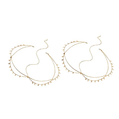 Baluue 2stücke Kopfkette Für Damen Mit Pailletten Ethno-stil Haar-kette Stirnkette Boho Geeignet Für Partys Und Fotos von Baluue