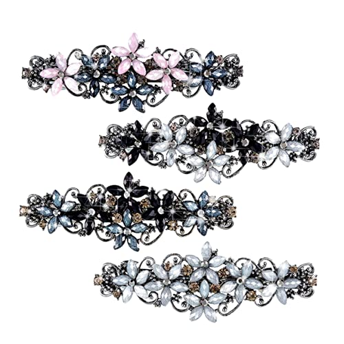 Baluue 4stücke Strass-haarschmuck Strass-pferdeschwanzhalter Haarspangen Für Frauen Seitlicher Clip Pferdeschwanzhalter-clip Haarschmuck Für Damen von Baluue