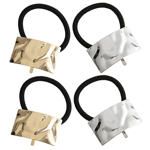 Baluue 4stücke Haar Bänder Metall Elastisch Pferdeschwanz Halter Damen Haargummis Haar Manschetten Zubehör Für Mädchen Frauen Mit Goldene Haarmanschetten Accessoires Für Haare von Baluue