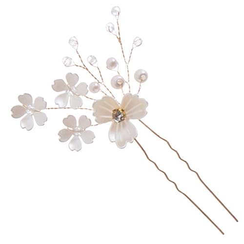 Baluue Braut Haarschmuck Mit Perlen Und Blumen Handgefertigte Haarnadel Für Hochzeiten Und Besondere Anlässe Für Dutt Und Lockige Frisuren Stilvolles Accessoire Für Damen von Baluue